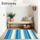 Azure Horizon Striped Durable Non Shedding Versatile Style(Blue)