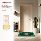 Ultra Soft Area Rug, Non Slip, Stain Resistant, Washable Area Rugs for Living Room, Bedroom, Vintage Celestial Zodiac(Green)