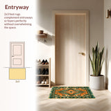 Ultra Soft Area Rug, Non Slip, Stain Resistant, Washable Area Rugs for Living Room, Bedroom, Boho Serenity Oasis Rug Escape(Orange)