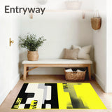 Beware Crazy Dogs Rug Funny Energetic Barking Dog Illustration(Black)