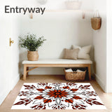 Intricate Motif with Symmetrical Floral Arrangements (Brown)