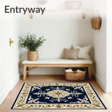 Vintage Damask Flourish with Classical Scrollwork(Blue)