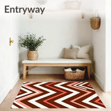 Burnt Sienna Chevron Striped Hallway(Brown)