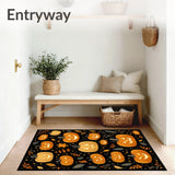 Halloween Themed Round with Stylized Pumpkin and Lettering Motifs(Orange)