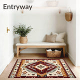 Desert Sunset Medallion Area with Tribal Geometric(Brown)