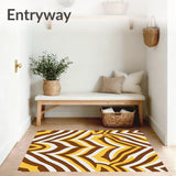 Retro Chevron Wave with Mid Modern(Brown)