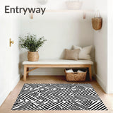 Chevron Zigzag Welcome Entry Handwoven Doormat (Black)