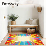 Geometric Burst Vibrant Multi Colors and Beige Hues(Yellow)