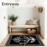 Minimalist Lotus with Art Floral Filigree (Black)