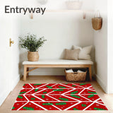 Holiday Chevron with Mistletoe Sprigs and Twinkle Dot Embellishments(Red)