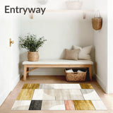 Contemporary Area In Beige With Geometric Shapes And Gold Accents(Beige)