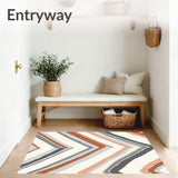 Modern Chevron Mosaic with Abstract Brushstroke Accents and Gradient(Brown)