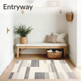 Coastal Cottage Area Greige Woven Stripe Design(Beige)