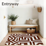 Abstract Maze Design Featuring Interlocking Labyrinth(Brown)