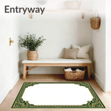 Elegant Spiral Motif Area with Ornate Interlocking Floral(Green)