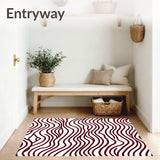 Stylish Abstract Wavy Stripe Comfy Modern Throw(Maroon)