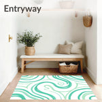 Swirling Marble Effect with Emerald and Pale Mint Contrasts (Green) - ODIKA