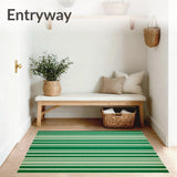 Accent Stripe Indoor Area Beige Jade Green Lines(Green)