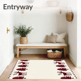 Reindeer with Pine Tree Forest Winter Wonderland(Maroon)