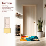 Ultra Soft Area Rug, Non Slip, Stain Resistant, Washable Area Rugs for Living Room, Bedroom, Solar System Planet(Blue)
