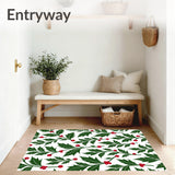 Holly Berry Vine Botanical Print Doormat Yuletide(Green)