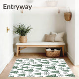 Snowflake Pine Tree Half Moon Doormat Non Slip Entrance Holiday(Green)