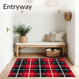 Festive Tartan Stripes With Classic Interlocking Check Motifs(Red)