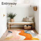 Estrella Collection Colorful Gradient Swirl Abstract Art Area(Orange)