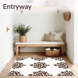 Damask Flourish with Symmetrical Rosette Design(Brown)