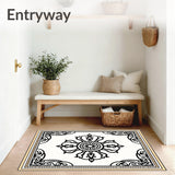 Classic Fretwork Medallion with Art Nouveau Scroll Detailing (Black) - ODIKA