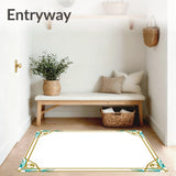 Hexagonal Honeycomb Mosaic with Floral Border Accents (Gold)