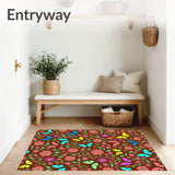 Enchanted Garden with Vibrant Floral Meadow Motifs(Brown)