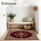 Luxurious Velvet Damask Jewel Collection Elegant Vintage Medallion(Red)