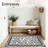 Garden Maze Interlocking Pathways Elegant Crosshatch(Beige)
