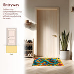 Ultra Soft Area Rug, Non Slip, Stain Resistant, Washable Area Rugs for Living Room, Bedroom, Fantasy Dragon Castle(Yellow) - ODIKA