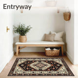 Abstract Tribal Area for Wooden Steps Beige Brown(Beige)