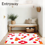 Modern Hexagonal Pile Textile with Bold Interlocking Honeycomb (Red)