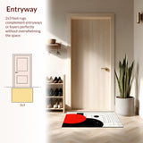 Ball Music Black and Red Themed Rug(Red)