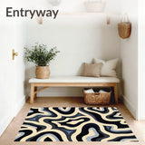 Abstract Rippled Wave Design with Shadowy Contrasts and Fluid Forms(Beige)