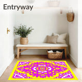 Elegant Medallion Luxe Shag Comfort Textured (Yellow)