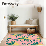 Modern Floral Burst Featuring Abstract Botanical Petals and Art Touches(Pink)