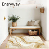 Ethereal Beige Marble Swirl Area Modern Artistic Floor(Beige)