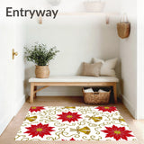 Winter Celebration Bells with Poinsettia Floral Swirls Decoration(Red)