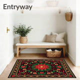 Classic Holiday Floral Tapestry with Festive Botanical Swirls(Black)