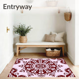 Festive Snowflake Holiday Decorative Floor Covering(Red)