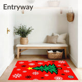 Joyful Evergreen Flurry Seasonal Welcome Decoration(Red)