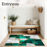 Emerald Echoes Gold Vein Beige Modern Area(Green)