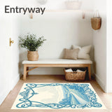 French Provincial Toile Inspired Countryside Pastoral Scene(Blue)