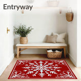 Crystalline Winter with Intricate Snowflake Motifs(Red)