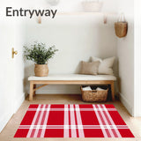 Yuletide Tartan Basketweave Cabin Statement(Red)